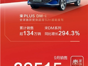 破20万！一图看懂比亚迪9月汽车销量：汉首破3万 宋4.6万新高