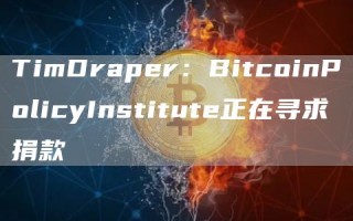 TimDrapr：BitcoinPolicyInstitut正在寻求捐款