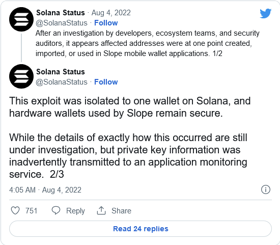 价值数百万美元的Solana加密货币盗窃案被认为与Slope手机钱包有关-第2张图片-欧易下载